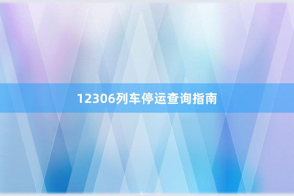 12306列车停运查询指南