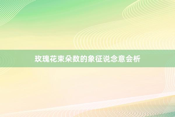 玫瑰花束朵数的象征说念意会析