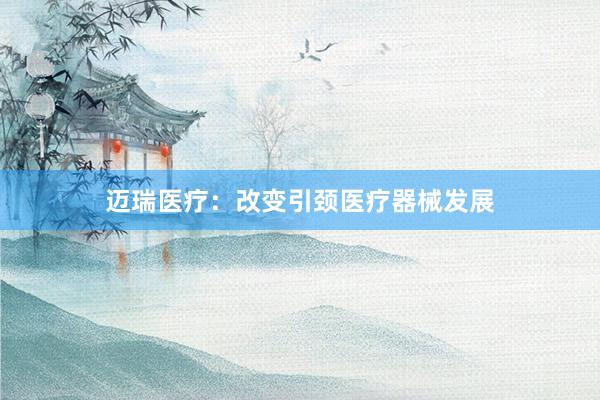 迈瑞医疗：改变引颈医疗器械发展